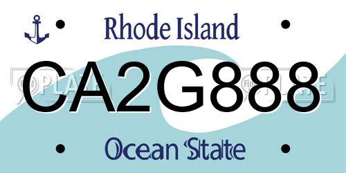 CA2G888 Rhode Island License Plate