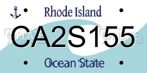 CA2S155 Rhode Island License Plate