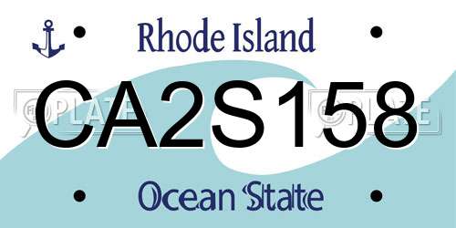 CA2S158 Rhode Island License Plate