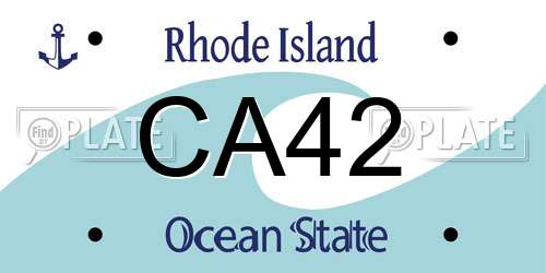CA42 Rhode Island License Plate