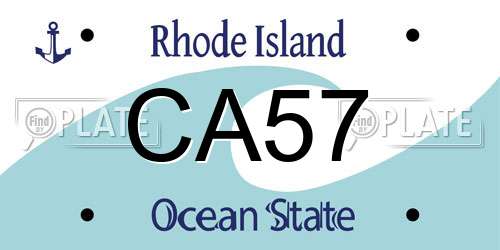 CA57 Rhode Island License Plate