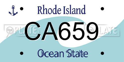 CA659 Rhode Island License Plate