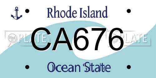 CA676 Rhode Island License Plate
