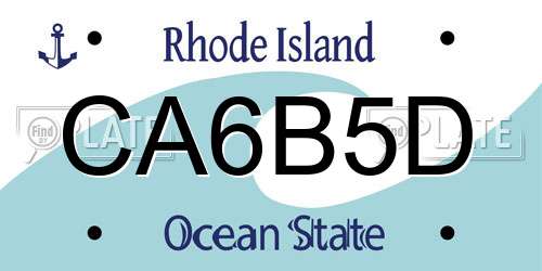 CA6B5D Rhode Island License Plate