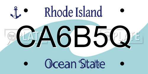 CA6B5Q Rhode Island License Plate