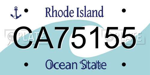 CA75155 Rhode Island License Plate