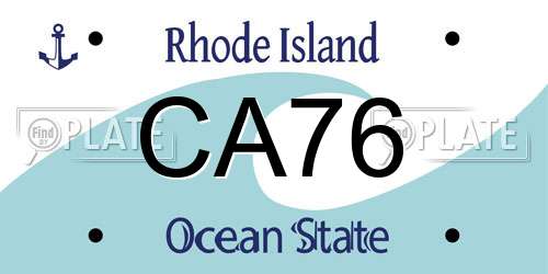 CA76 Rhode Island License Plate