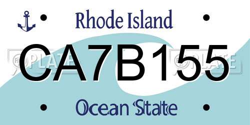 CA7B155 Rhode Island License Plate