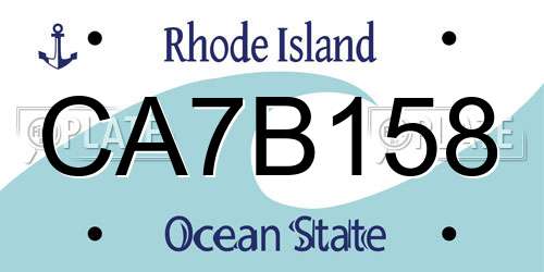 CA7B158 Rhode Island License Plate