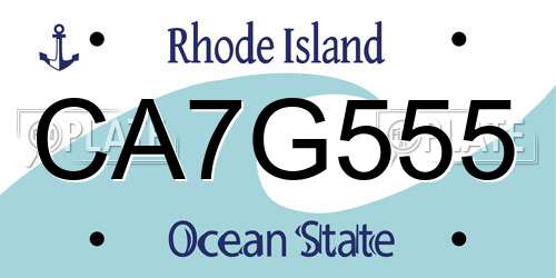 CA7G555 Rhode Island License Plate