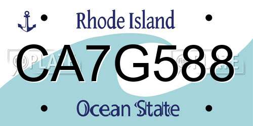 CA7G588 Rhode Island License Plate