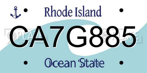 CA7G885 Rhode Island License Plate