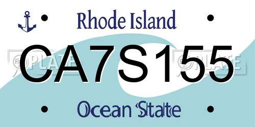 CA7S155 Rhode Island License Plate
