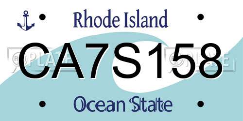 CA7S158 Rhode Island License Plate