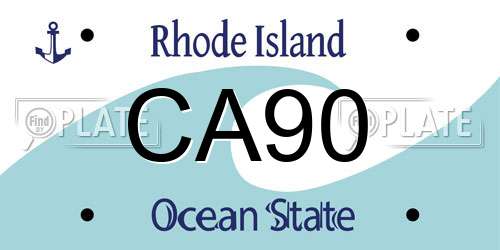 CA90 Rhode Island License Plate