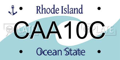CAA10C Rhode Island License Plate
