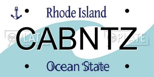 CABNTZ Rhode Island License Plate