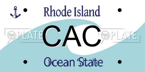 CAC Rhode Island License Plate