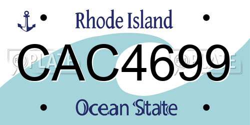 CAC4699 Rhode Island License Plate