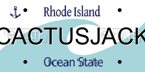 CACTUSJACK Rhode Island License Plate