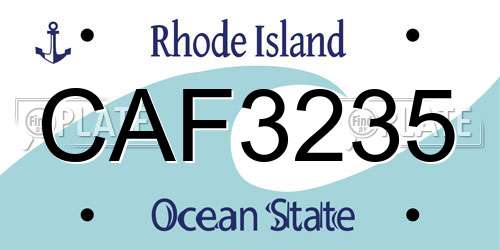 CAF3235 Rhode Island License Plate