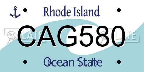 CAG580 Rhode Island License Plate