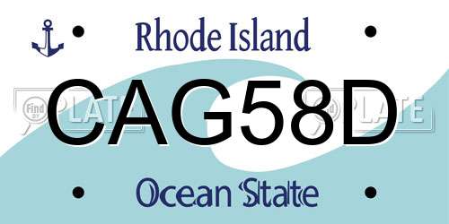 CAG58D Rhode Island License Plate