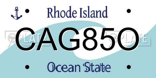 CAG85O Rhode Island License Plate
