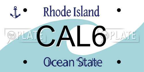 CAL6 Rhode Island License Plate
