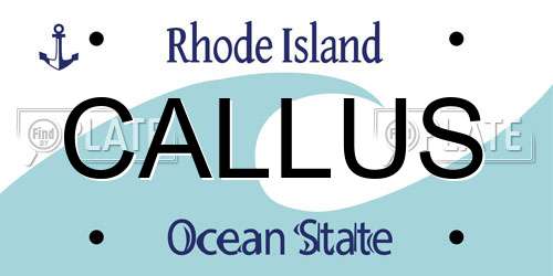 CALLUS Rhode Island License Plate