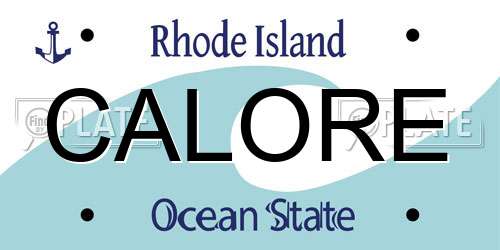CALORE Rhode Island License Plate