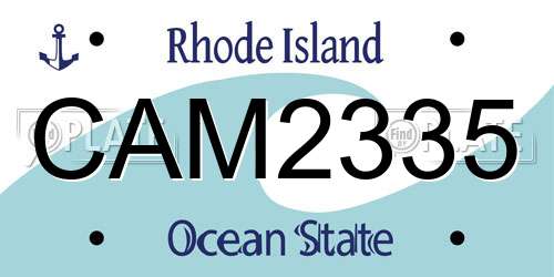 CAM2335 Rhode Island License Plate