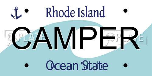 CAMPER Rhode Island License Plate