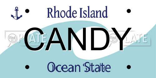 CANDY Rhode Island License Plate