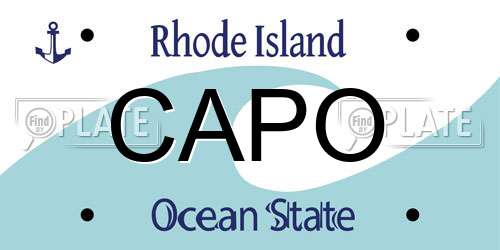 CAPO Rhode Island License Plate