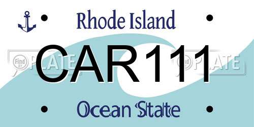 CAR111 Rhode Island License Plate