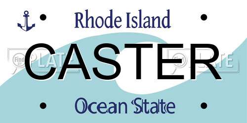 CASTER Rhode Island License Plate
