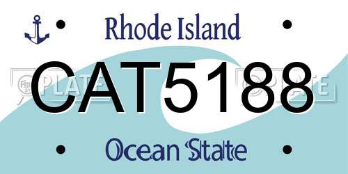 CAT5188 Rhode Island License Plate