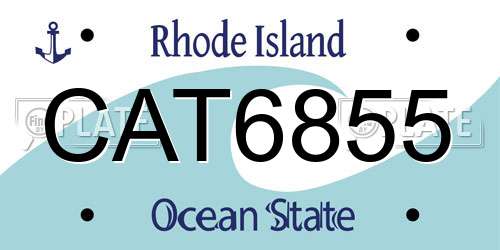 CAT6855 Rhode Island License Plate