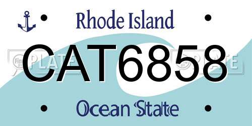 CAT6858 Rhode Island License Plate