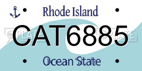 CAT6885 Rhode Island License Plate