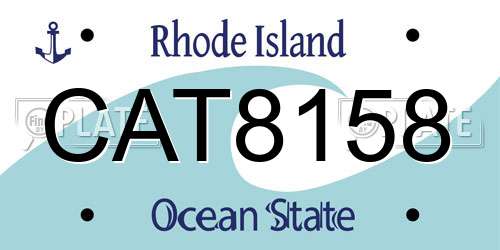 CAT8158 Rhode Island License Plate