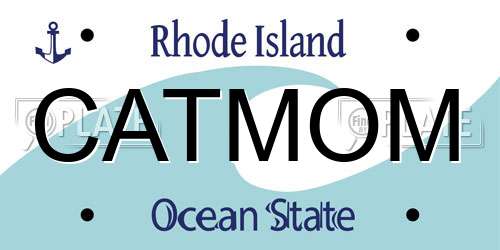 CATMOM Rhode Island License Plate