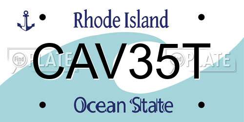 CAV35T Rhode Island License Plate