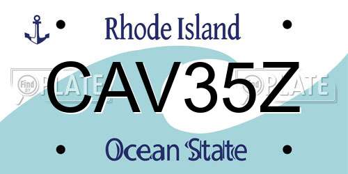 CAV35Z Rhode Island License Plate
