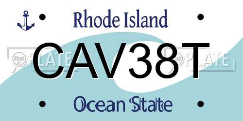 CAV38T Rhode Island License Plate