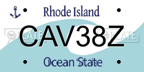 CAV38Z Rhode Island License Plate