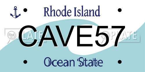 CAVE57 Rhode Island License Plate