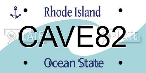 CAVE82 Rhode Island License Plate