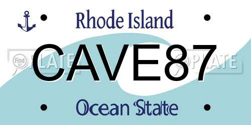 CAVE87 Rhode Island License Plate